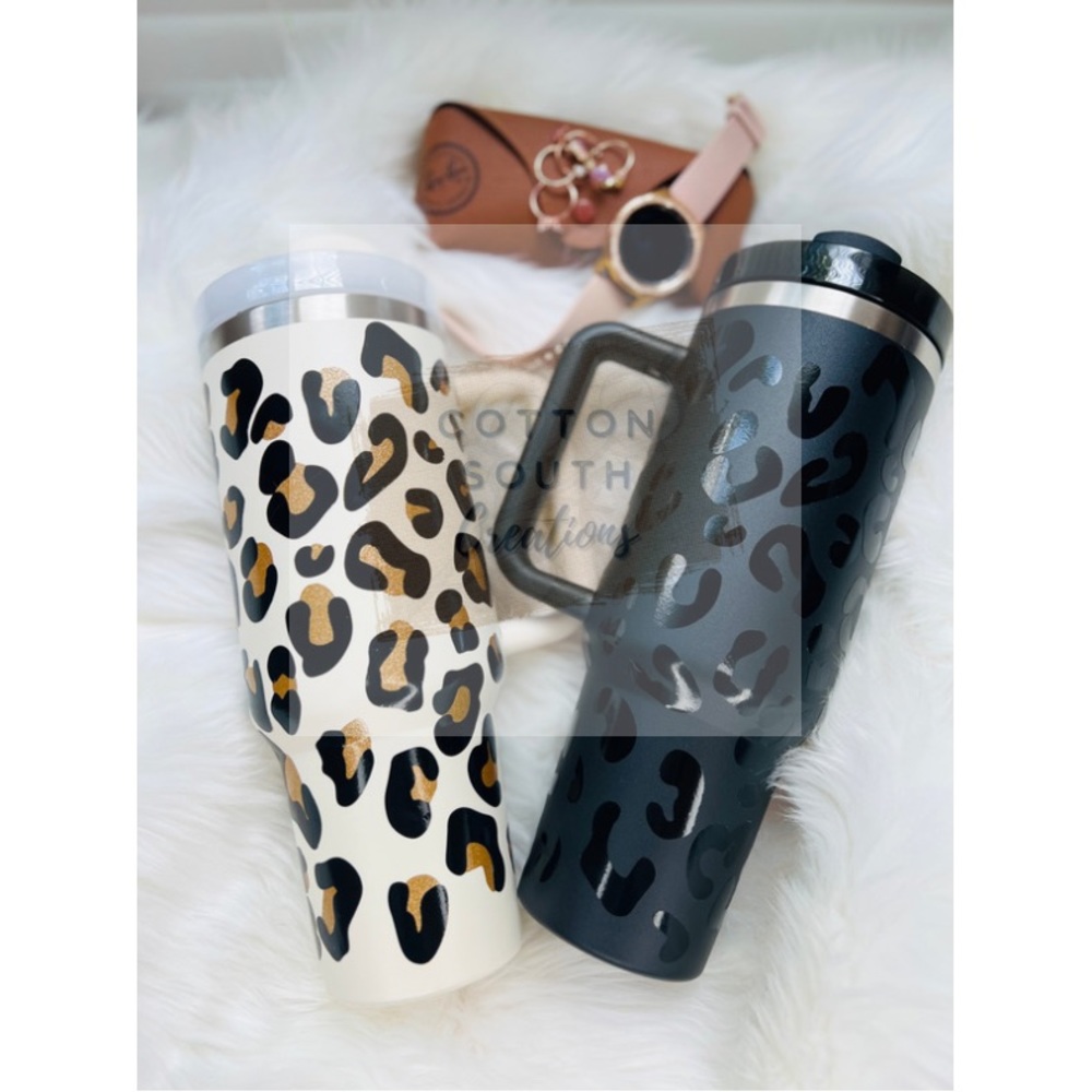 40oz Tumbler Leopard Print-Ships Today